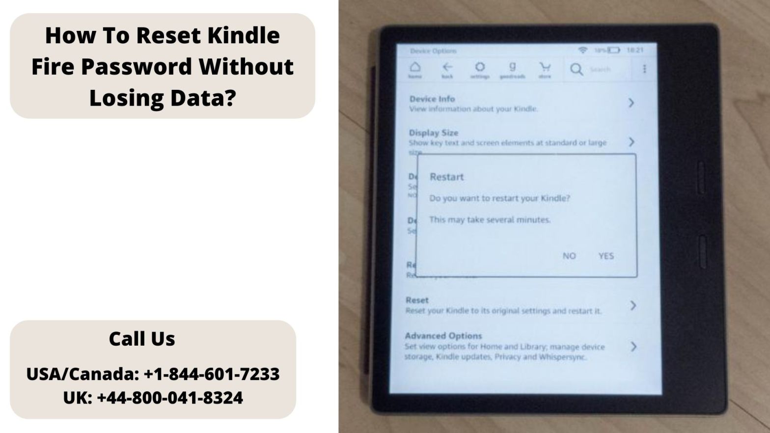 how to reset a kindle fire password